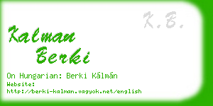 kalman berki business card