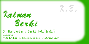 kalman berki business card